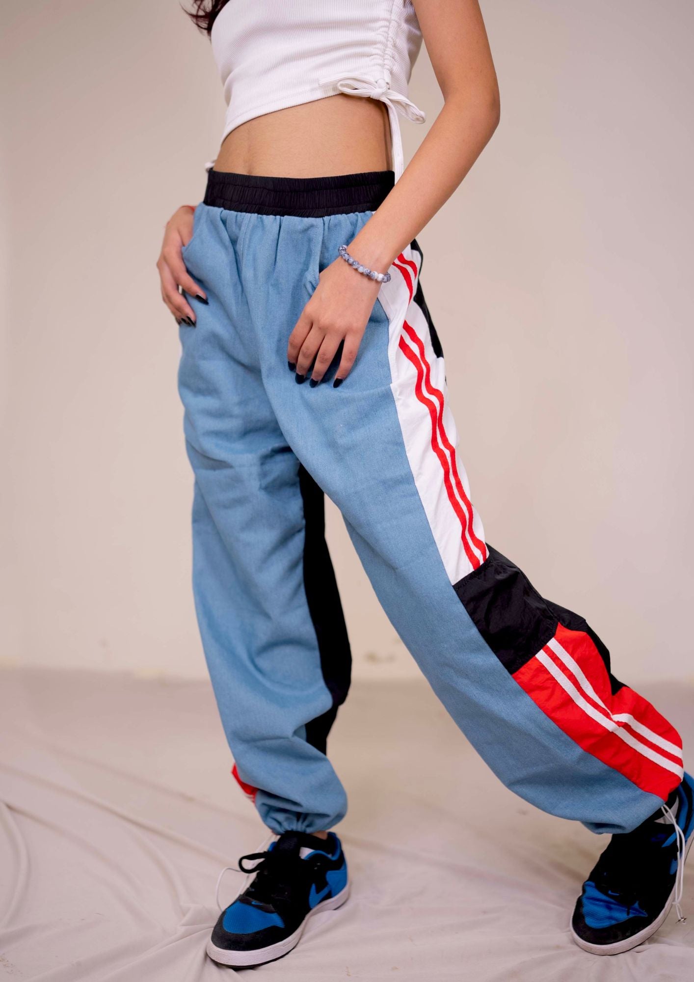 Denim Parachute Joggers