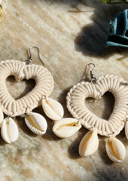 Heart Shaped Shell Earrings