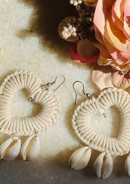 Heart Shaped Shell Earrings