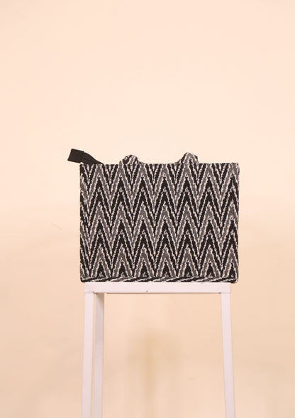 White & Black Tote Bag