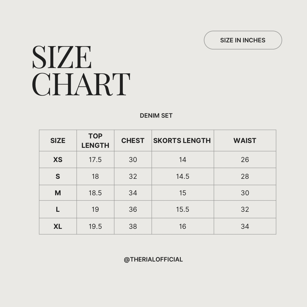 Striped Denim Duo Size Chart