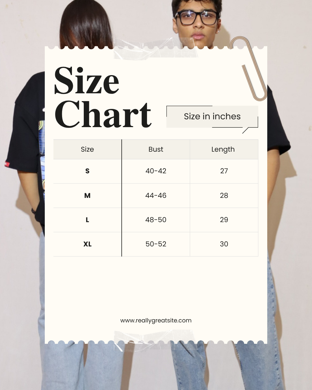 The "Starry Sky" Oversized Tee Size Chart