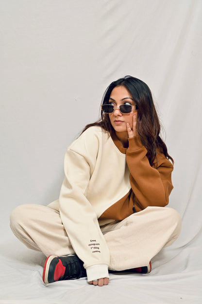 Good things are coming  dual coloured sweatshirt