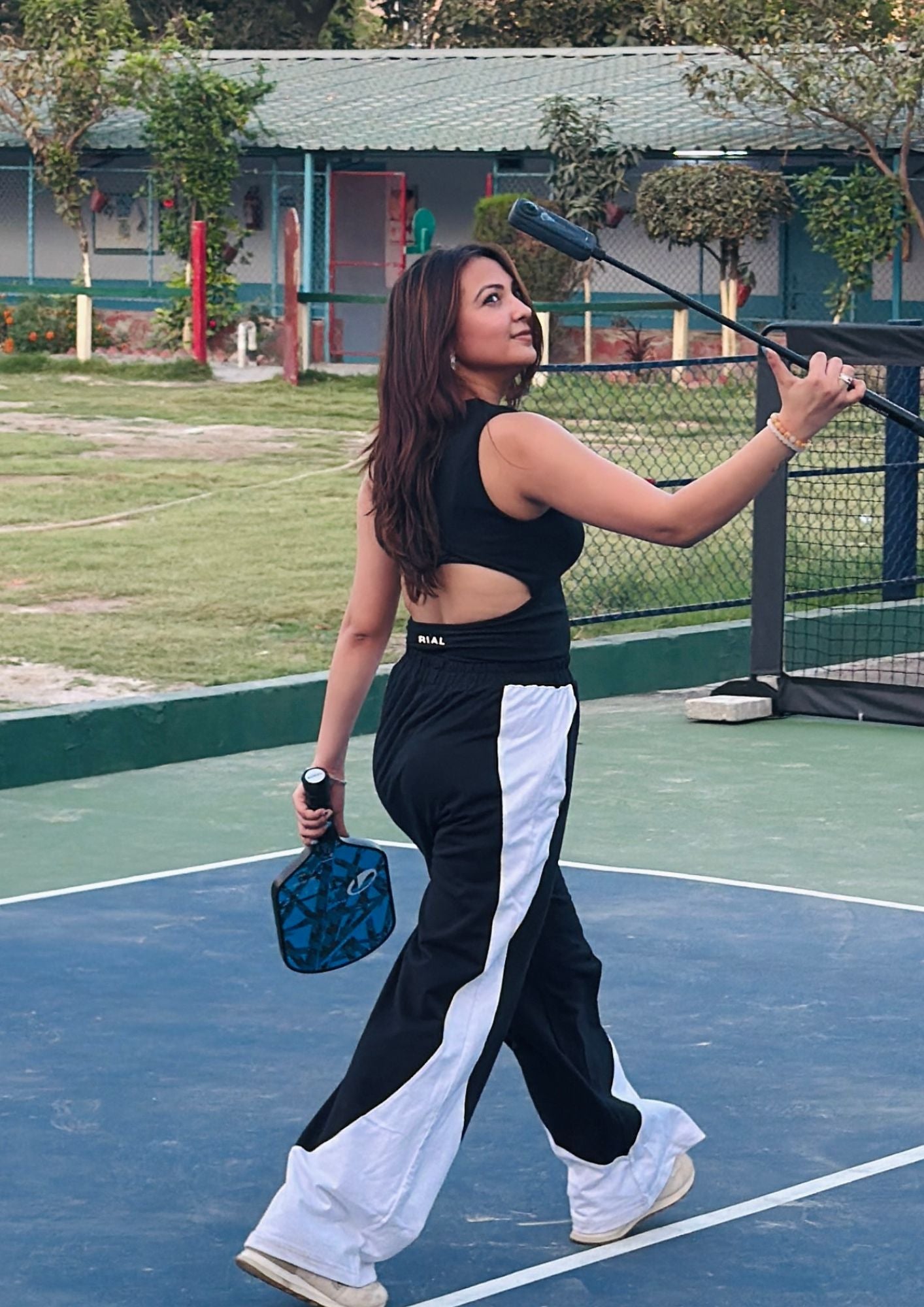 HOT AND MYSTERIOUS TOP WITH BLACK STRIPED JOGGERS COMBO